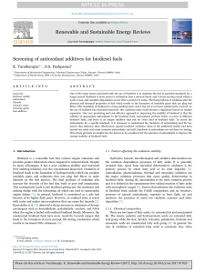 Screening of antioxidant additives
