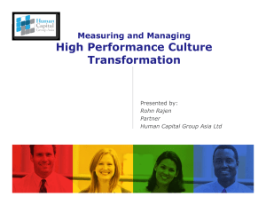 Measuring & Managing High Performance Culture Transformation
