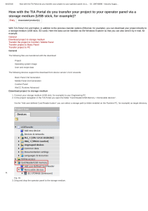 How with the TIA Portal do you transfer your project to your operator panel via USB