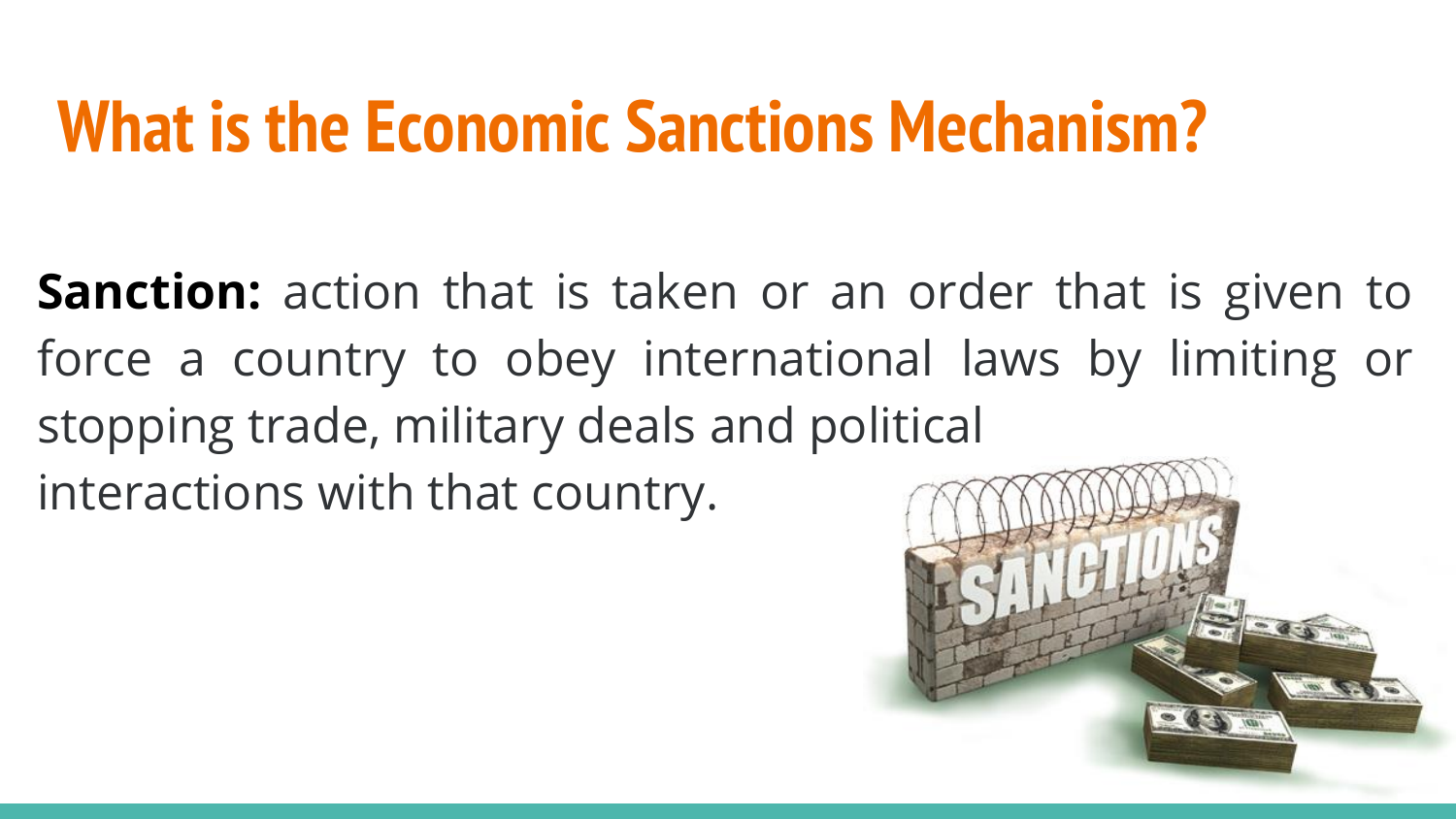 Economic Sanctions 1 