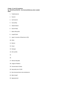 WWII vocab & anticipation guide