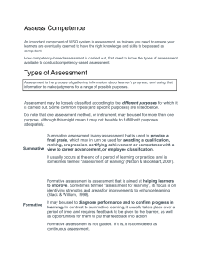 Overview of Assess Competence