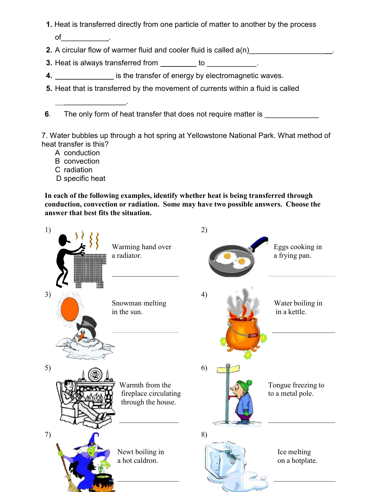 Conduction Convection And Radiation Worksheet