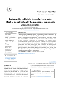 Sustainability in Historic Urban Environments: Effect of gentrification in the process of sustainable urban revitalization 2