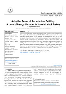 Adaptive Reuse of the Industrial Building: A case of Energy Museum in Sanatistanbul, Turkey