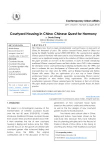 Courtyard Housing in China: Chinese Quest for Harmony