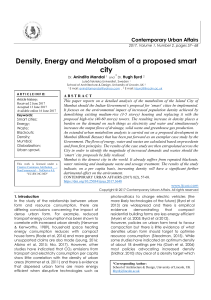 Density, Energy and Metabolism of a proposed smart city