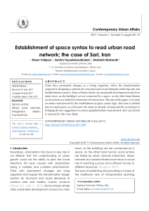 Establishment of space syntax to read urban road network; the case of Sari, Iran