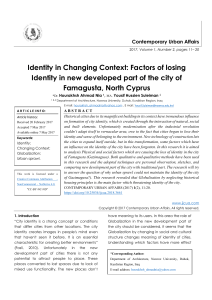 Identity in Changing Context: Factors of losing Identity in new developed part of the city of Famagusta, North Cyprus