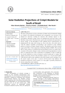 Solar Radiation Projections of Cmip5 Models for South of Brazil