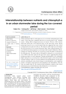 Interrelationship between nutrients and chlorophyll-a in an urban stormwater lake during the ice-covered period