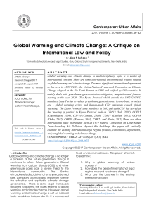 Global Warming and Climate Change: A Critique on International Law and Policy