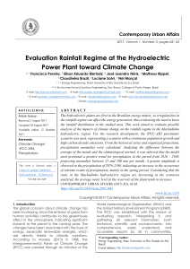 Rainfall Regime & Climate Change at Hydroelectric Plant