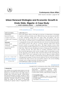 Urban Renewal Strategies and Economic Growth in Ondo State, Nigeria: A Case Study