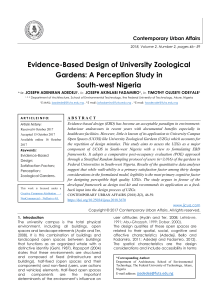 Evidence-Based Design of University Zoological Gardens: A Perception Study in South-west Nigeria