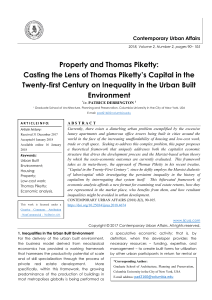Property and Thomas Piketty: Casting the Lens of Thomas Piketty’s Capital in the Twenty-first Century on Inequality in the Urban Built Environment