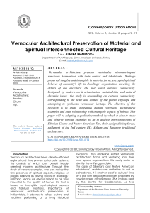 Vernacular Architectural Preservation of Material and Spiritual Interconnected Cultural Heritage