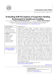 Evaluating Staff Perceptions of Supportive Healing Environment in Healthcare Facilities