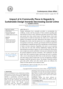 Impact of A Community Place in Regards to Sustainable Design towards Decreasing Social Crime