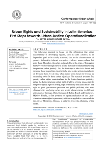 Urban Rights and Sustainability in Latin-America: First Steps towards Urban Justice Operationalization
