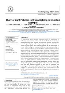Study of Light Pollution in Urban Lighting in Nisantasi Example