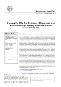 Shaping the City that Decreases Overweight and Obesity through Healthy Built Environment