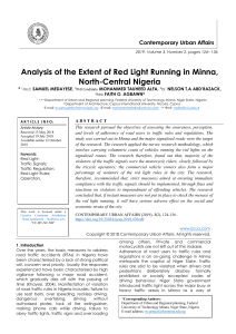 Analysis of the Extent of Red Light Running in Minna, North-Central Nigeria