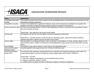 Cybersecurity Fundamentals glossary