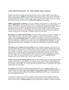 THE IMPORTANCE OF WELDING MACHINES