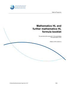 Math HL formula booklet
