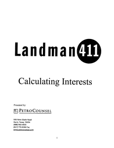 Calculating Interests (Landman 411)