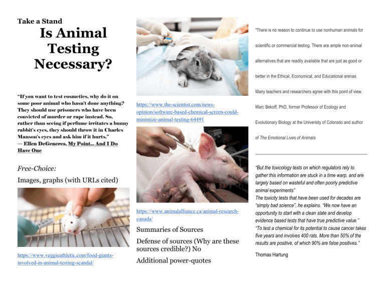 essay on is animal testing necessary