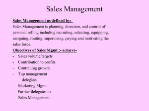 Sales & Distribution Mgmt 1