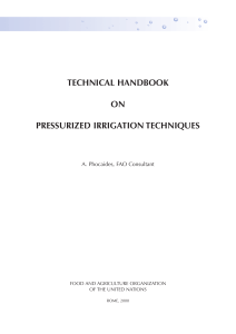 Book Technical handbook on Pressurized Irrigation Technique, Phocaides, FAO Consultant