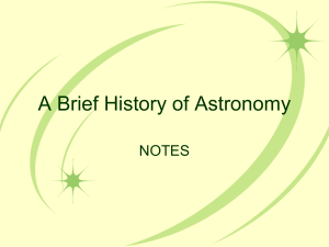 A Brief History of Astonomy