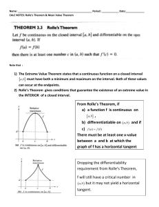 Rolle's Theorem & Mean Value Theorem Calculus Notes