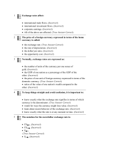 Exchange Rates Quiz: Economics Practice Questions