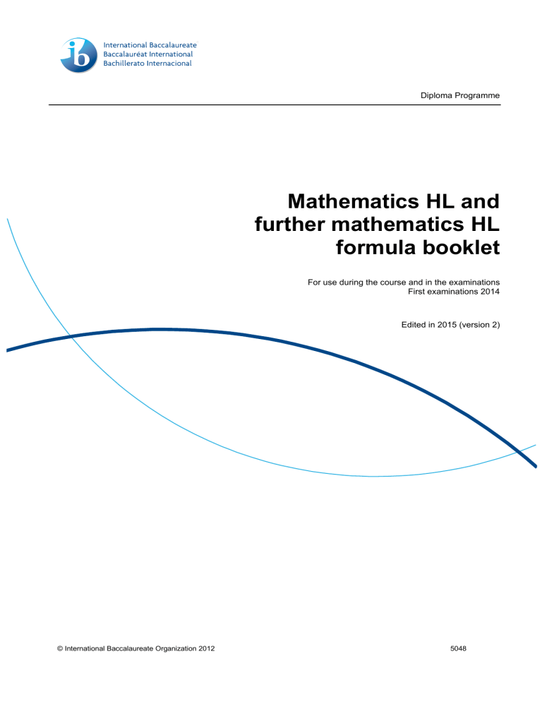 Math HL Formula Book