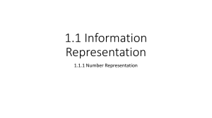 1.1.1  Number Representation
