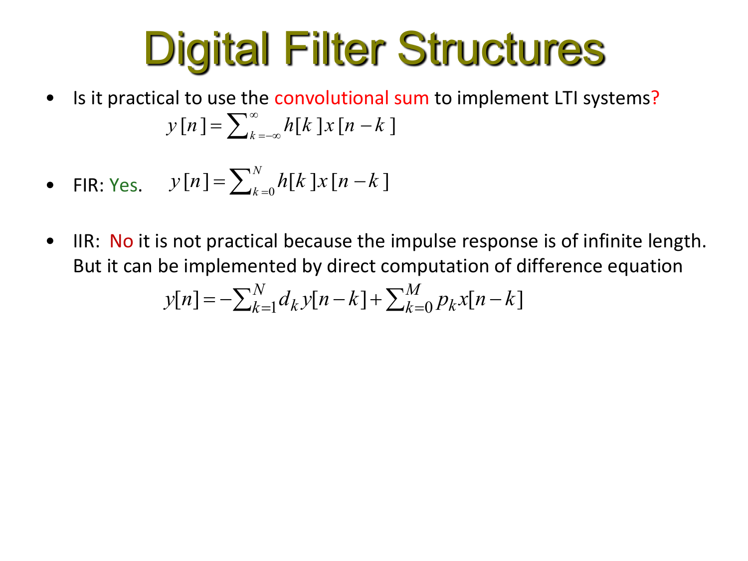 Filter Structures Digital Signal Processing Dsp