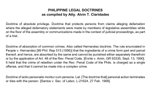 Philippine Legal Doctrines