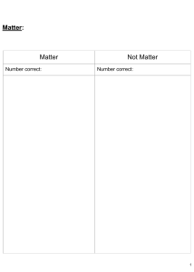 Matter vs Not Matter sorting