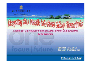 Innovative conversion of used chemical containers - joint CSR with Shangrila Boracay