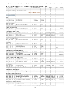 Spring 2019 Schedule of Courses 12-20-2018 Final