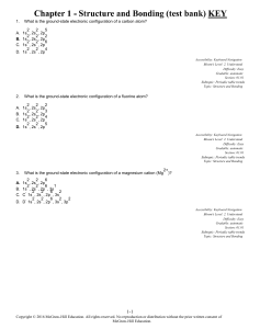 Chapter 1 - Structure and Bonding