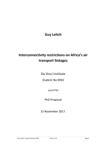  Connectivity restrictions on Africa's Air Transport Linkages  Guy Leitch - PhD Proposal.