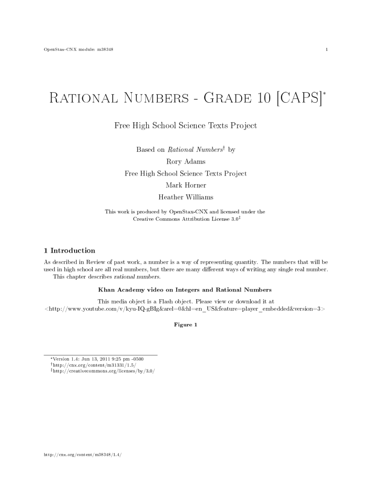 Rational numbers grade 10 caps 4