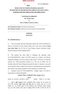 MP HC-17 pg-special reasons to be given for passing prev detention order against any person already under detention