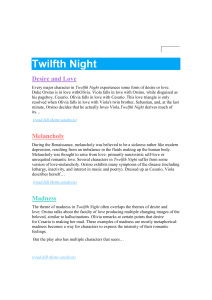 Literature- Twelfth night-Themes