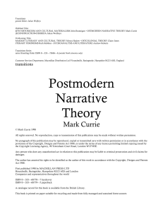 Currie Mark Postmodern Narrative Theory